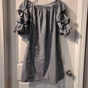 Blue and White stripe mini dress.